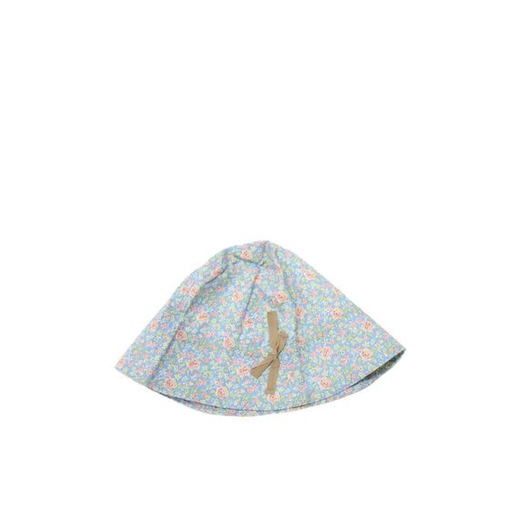 Bonpoint Other - Bonpoint Girls Floral Printed Bow Detail Cotton Bucket Hat Blue Size 2 Months